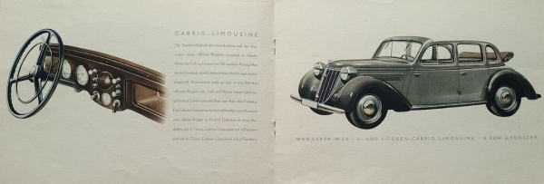 Wanderer 4 Zylinder Modellprogramm 1938 Automobilprospekt (0565)